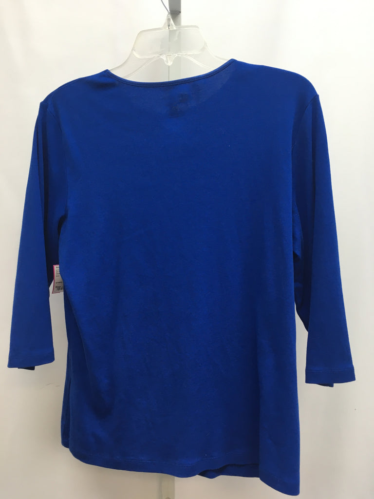 Christopher & Banks Size Large Blue 3/4 Sleeve Top