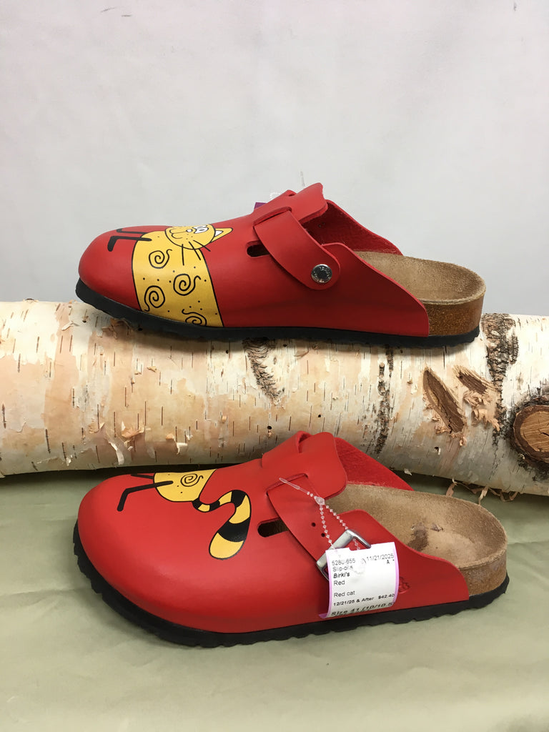 Birki's Size 41 (10/10.5) Red Slip-ons
