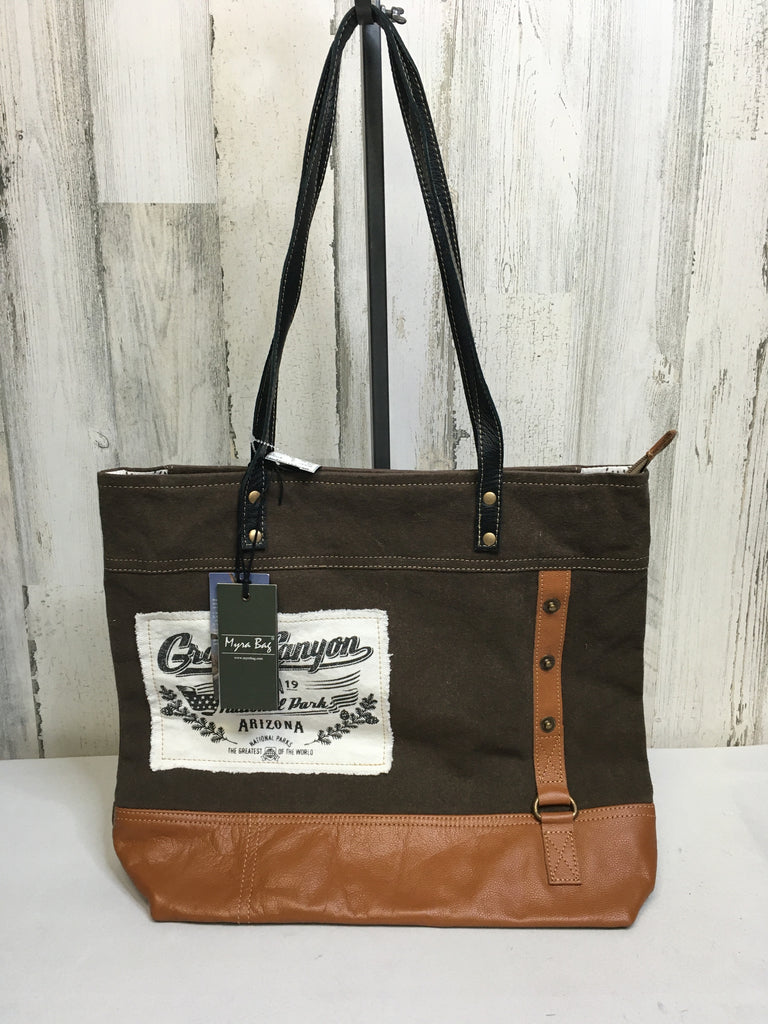 Myra Bag Brown Print Tote