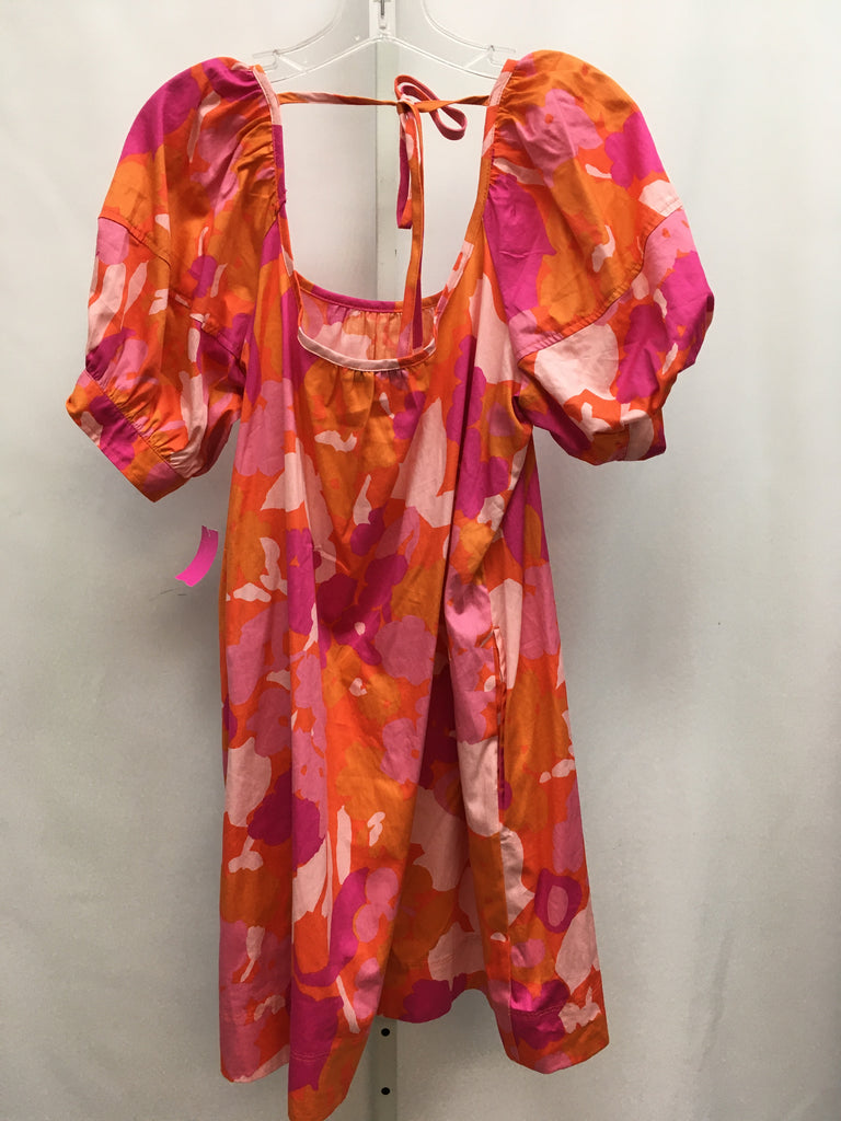 Size XS Orange/pink Short Sleeve Dress