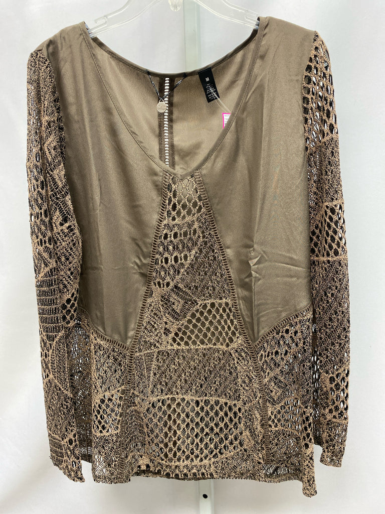 BKE Size Medium Brown Long Sleeve Top