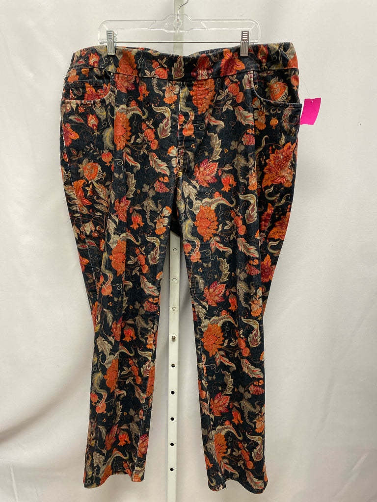 Soft Surroundings Size 2X Navy Floral Pants