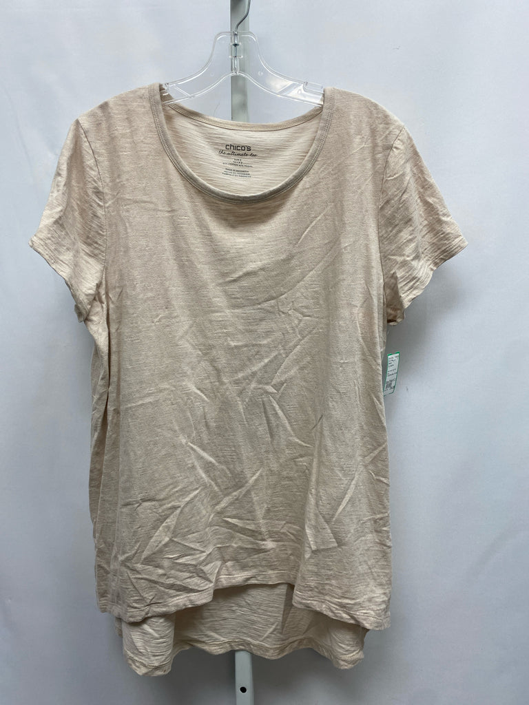 Chico's Size Chico's 2 (Large) Tan Heather Short Sleeve Top