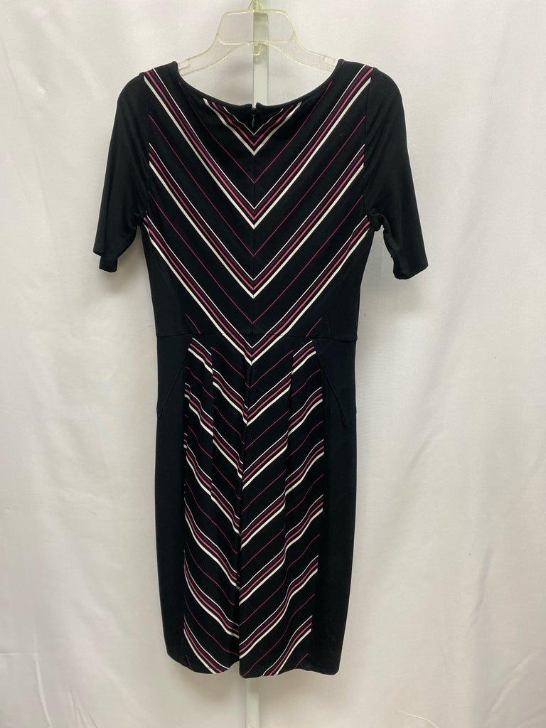 Size 4 White House Black Market Black stripe Short Sleeve Dress