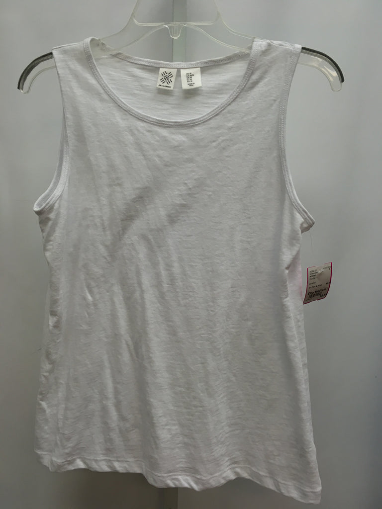 artisan Size Medium White Sleeveless Top