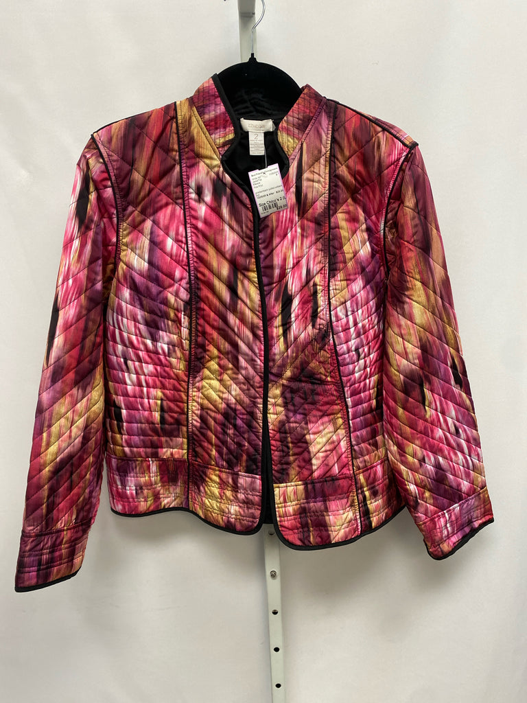 Chico's Size Chico's 2 (Large) Pink Print Jacket/Top