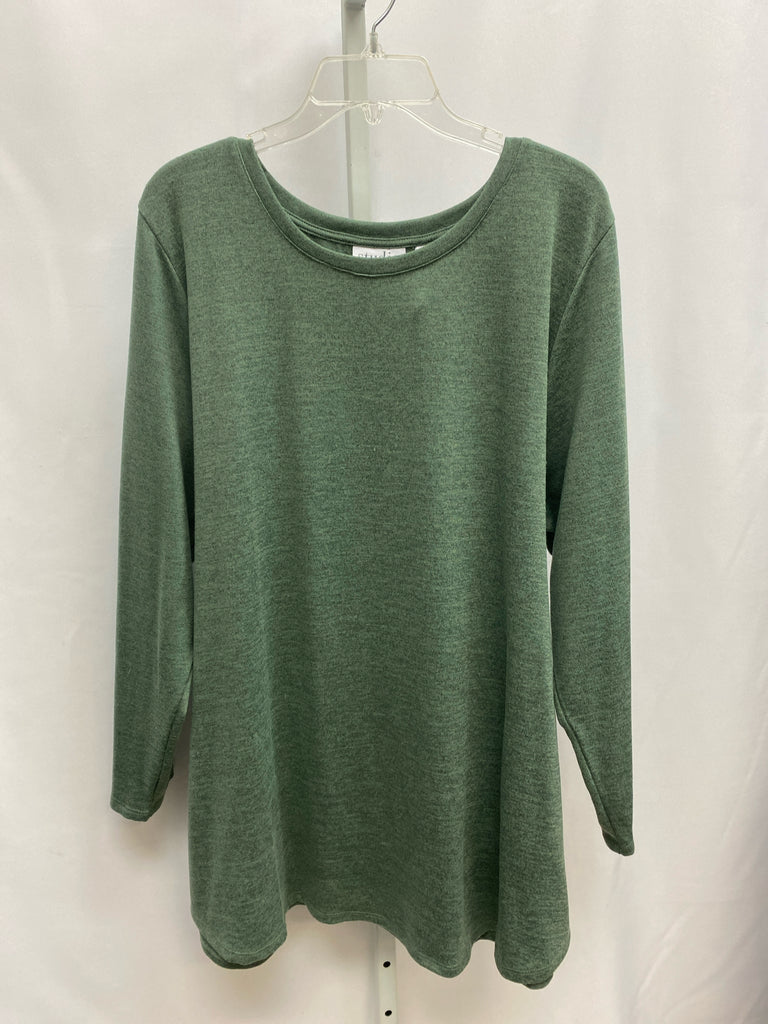 Studio Size 2X Green Long Sleeve Top