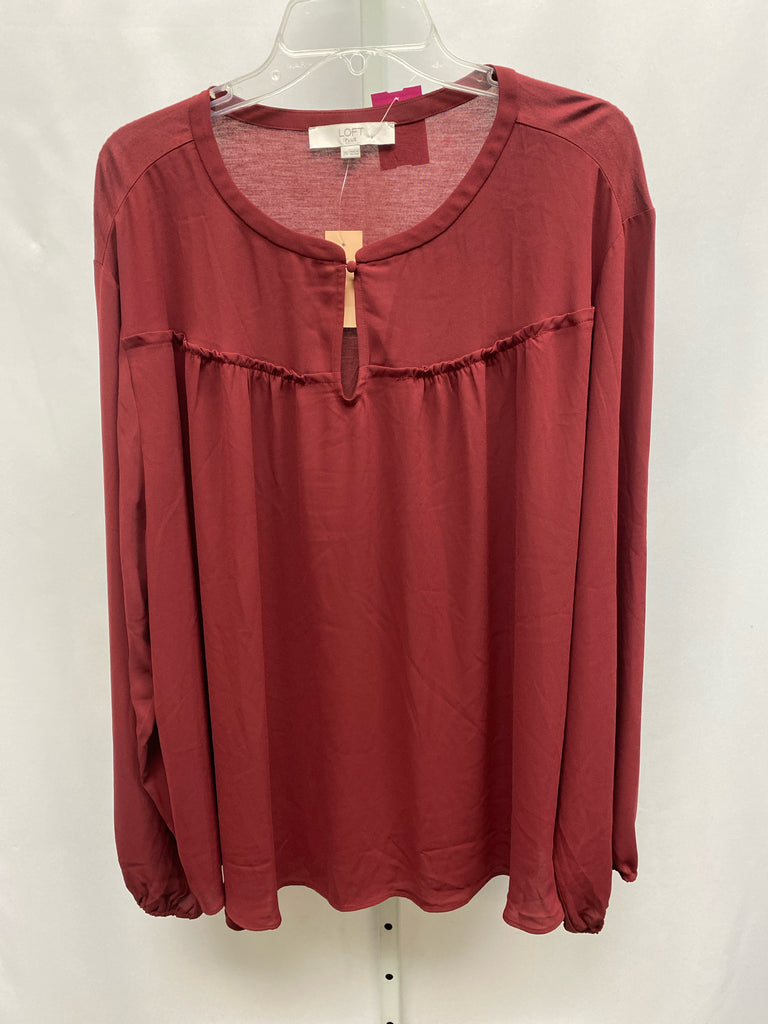 LOFT Size 26 Burgundy Long Sleeve Top