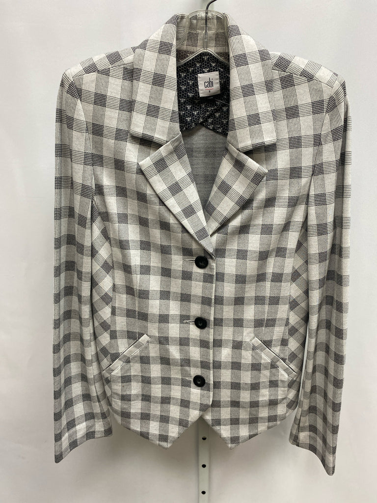 Cabi Size 8 Gray Plaid Jacket/Top