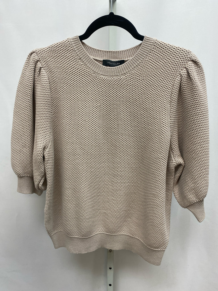 Ann Taylor Size Large Taupe 3/4 Sleeve Top