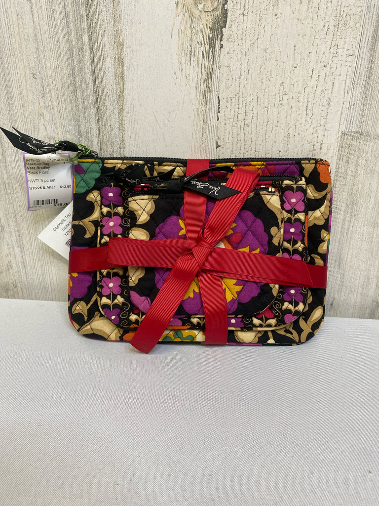 Vera Bradley Black Floral Make-up Bag