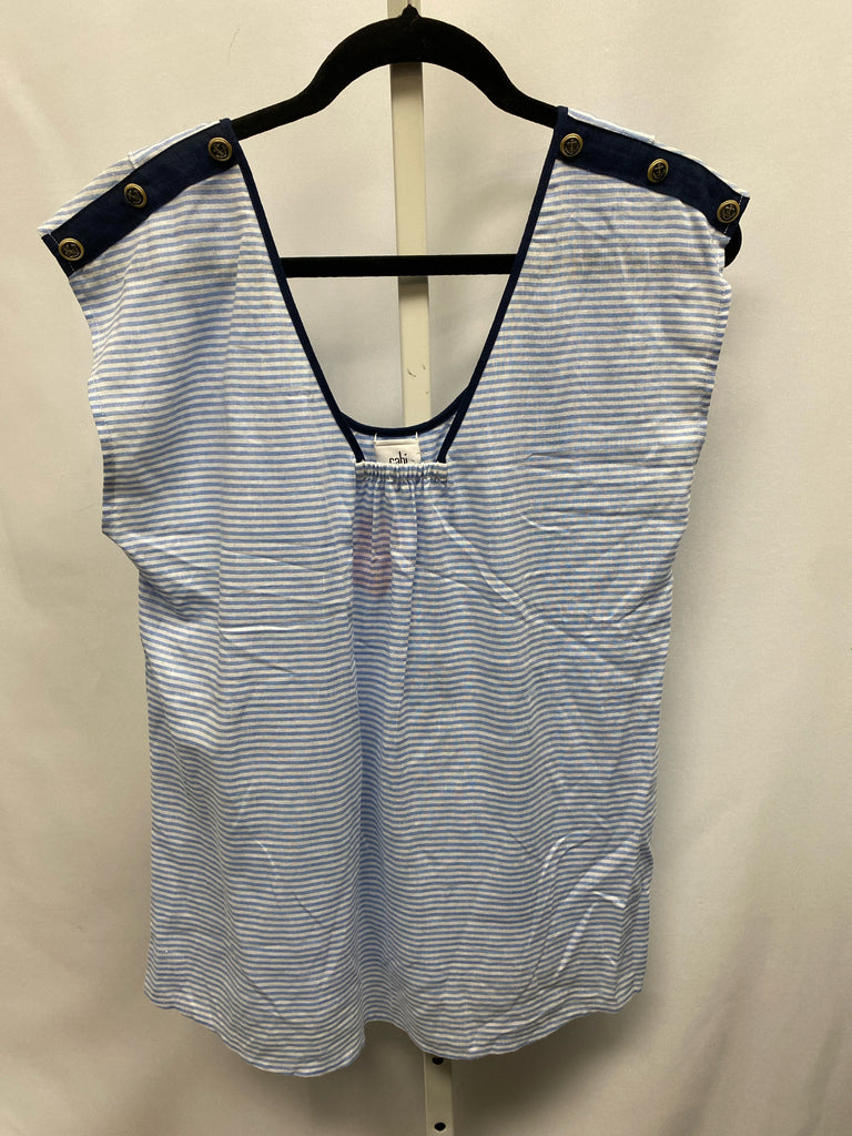 Cabi Size Medium Blue Stripe Short Sleeve Top