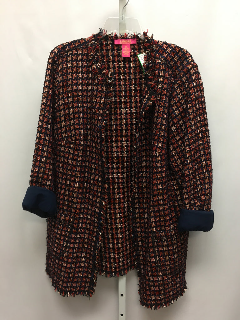catherine malandrino Size XLarge Orange Print Jacket/Top