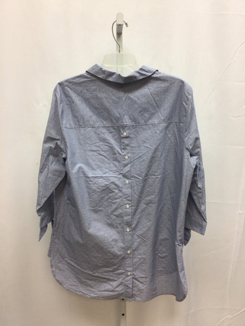 roz&ALI Size XL Blue Print 3/4 Sleeve Top