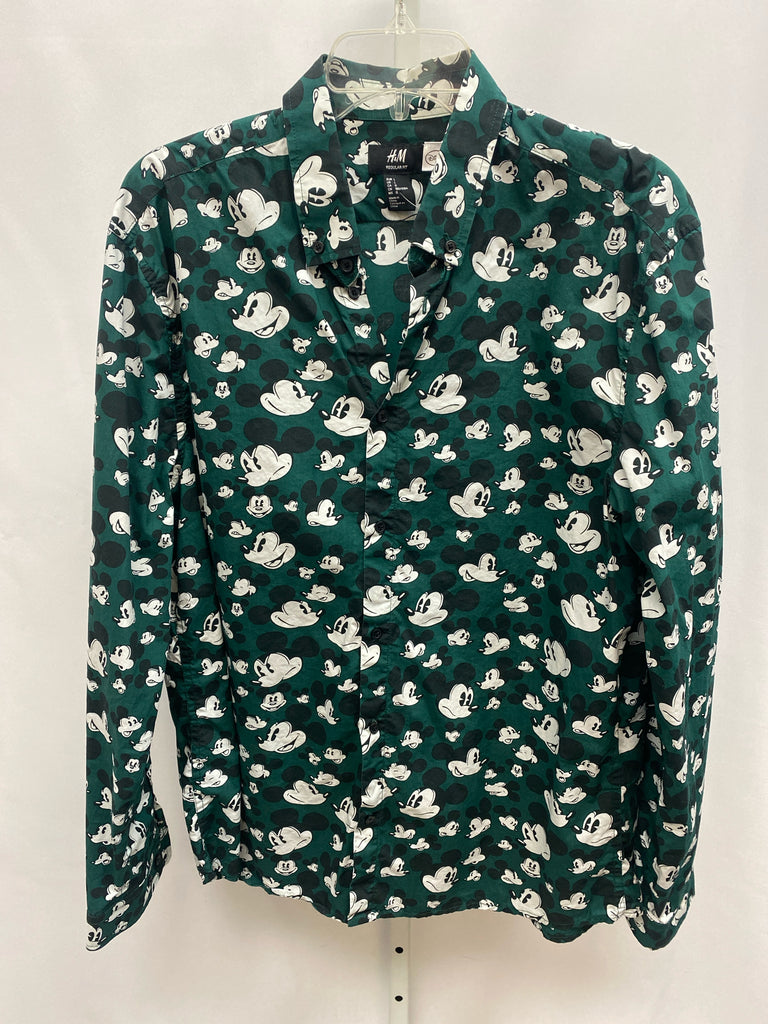 Disney Size Large Forest Green Long Sleeve Top