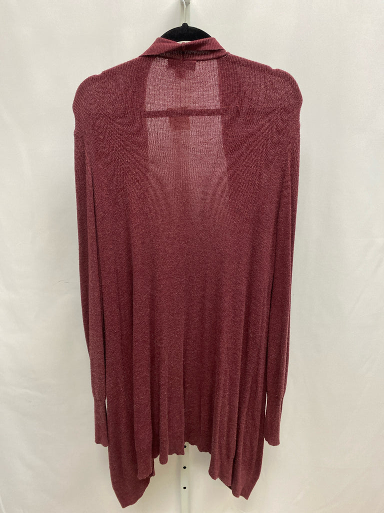 AVA & VIV Size 3X Burgundy Cardigan