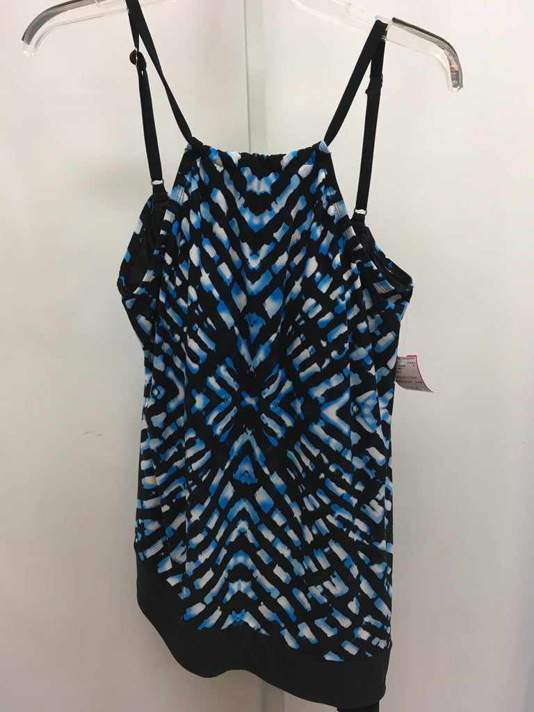 Size Large Coastal Blue Black/Blue Swimsuit Top Only