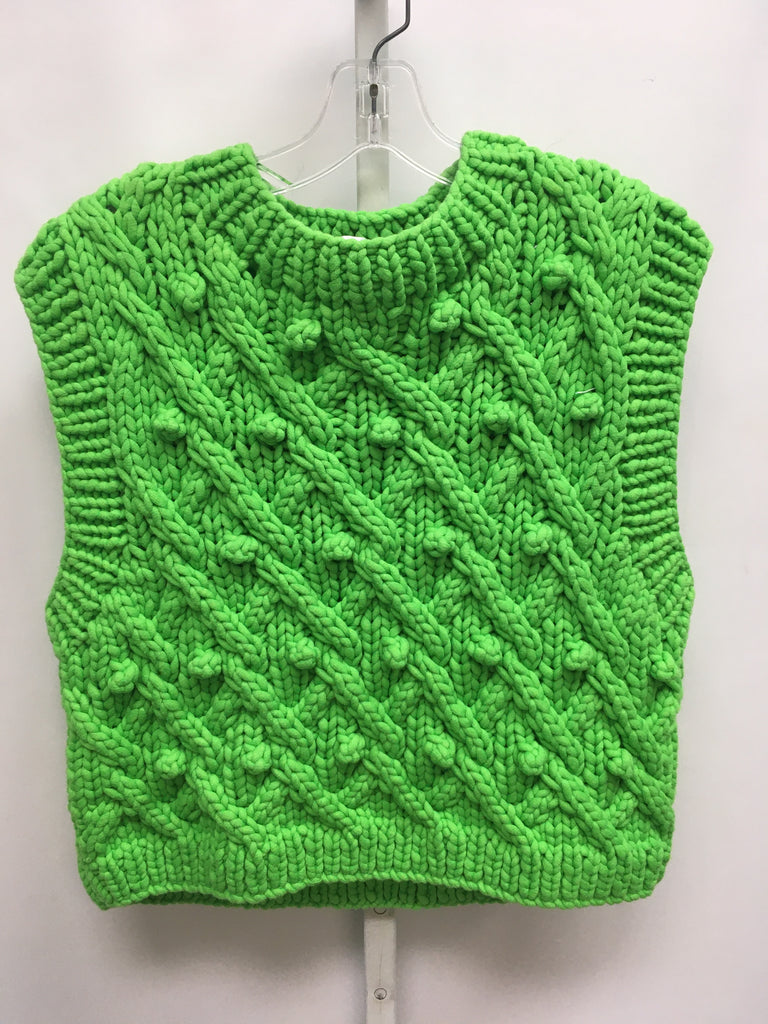 Zara Size Medium Lime Sleeveless Sweater