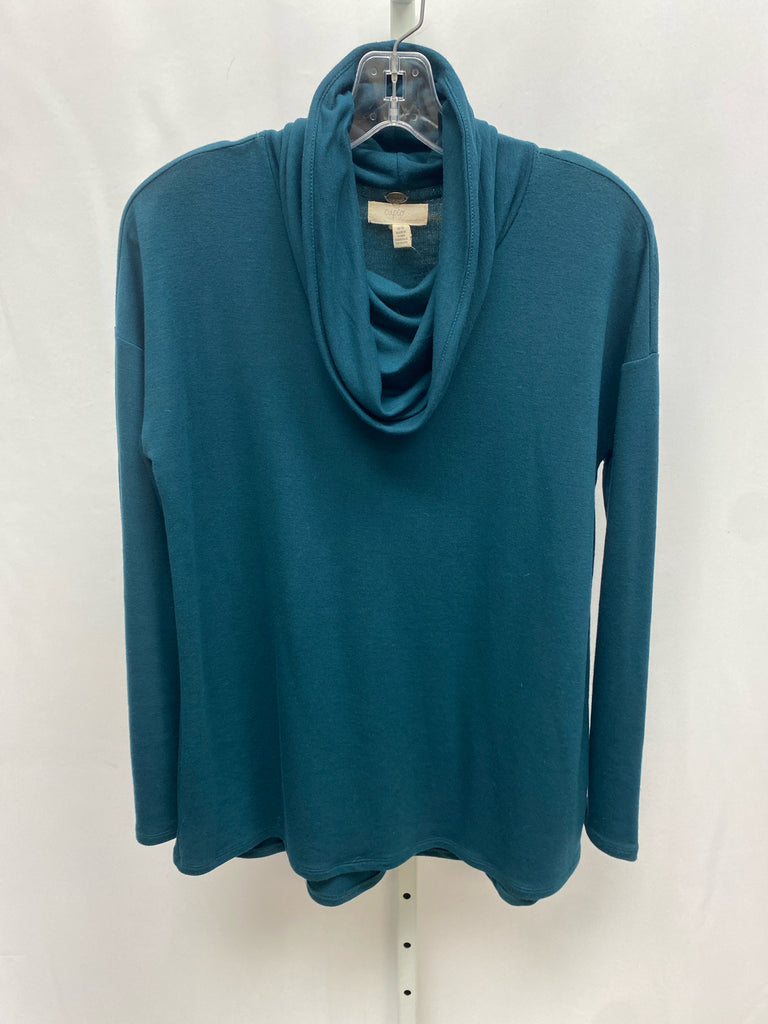 Cupio Size Medium Turquoise Long Sleeve Top