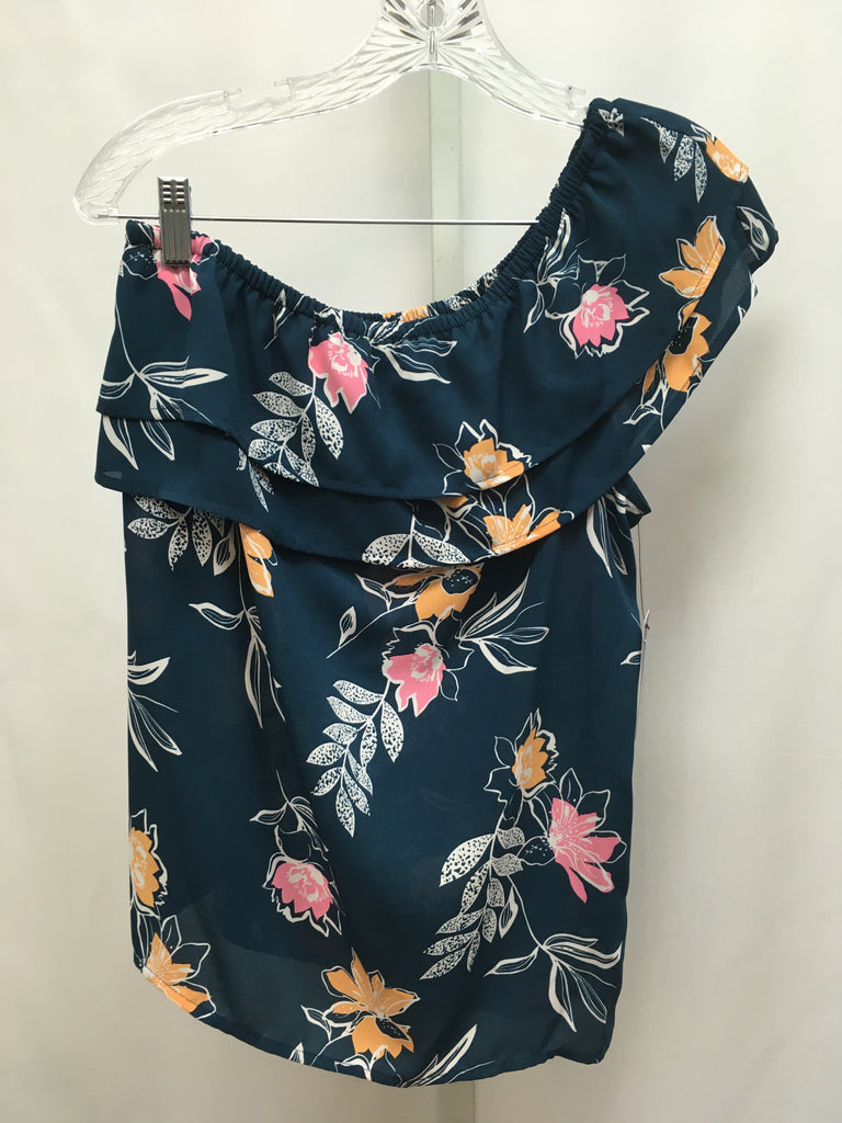 Apt 9 Size Small Blue Floral Short Sleeve Top