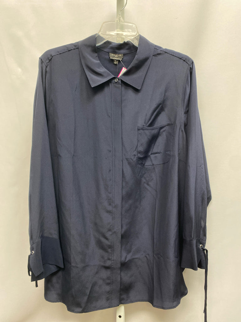 Talbots Size 1X Navy Long Sleeve Top