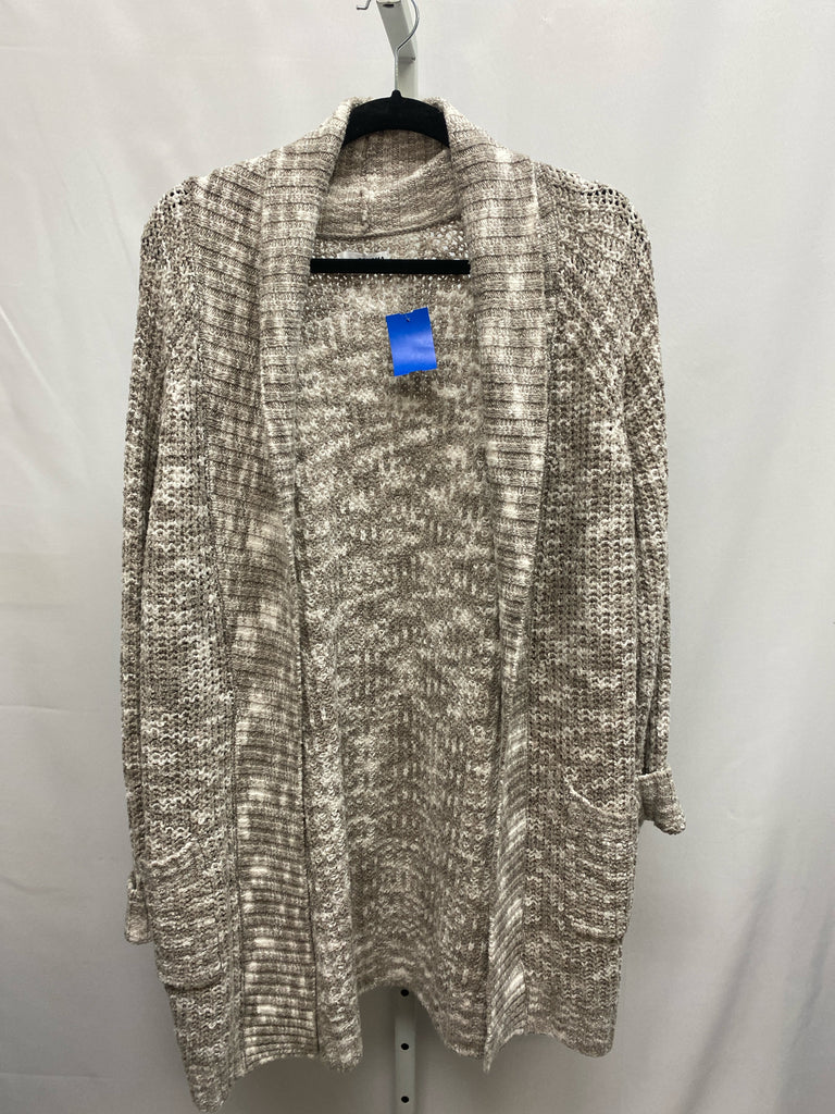 Sonoma Size Large Brown/White Cardigan