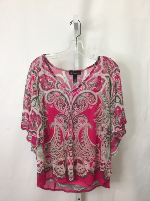 Inc Size Large Pink/Cream 3/4 Sleeve Top