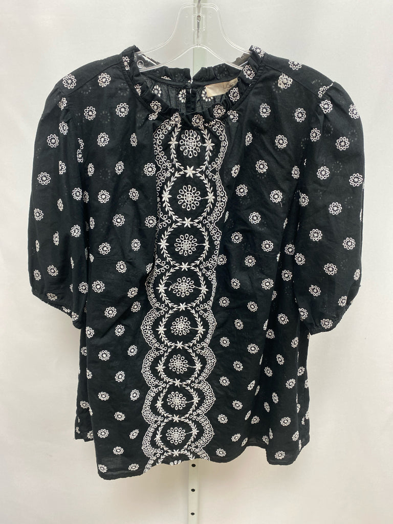 LOFT Size 14 Black 3/4 Sleeve Top