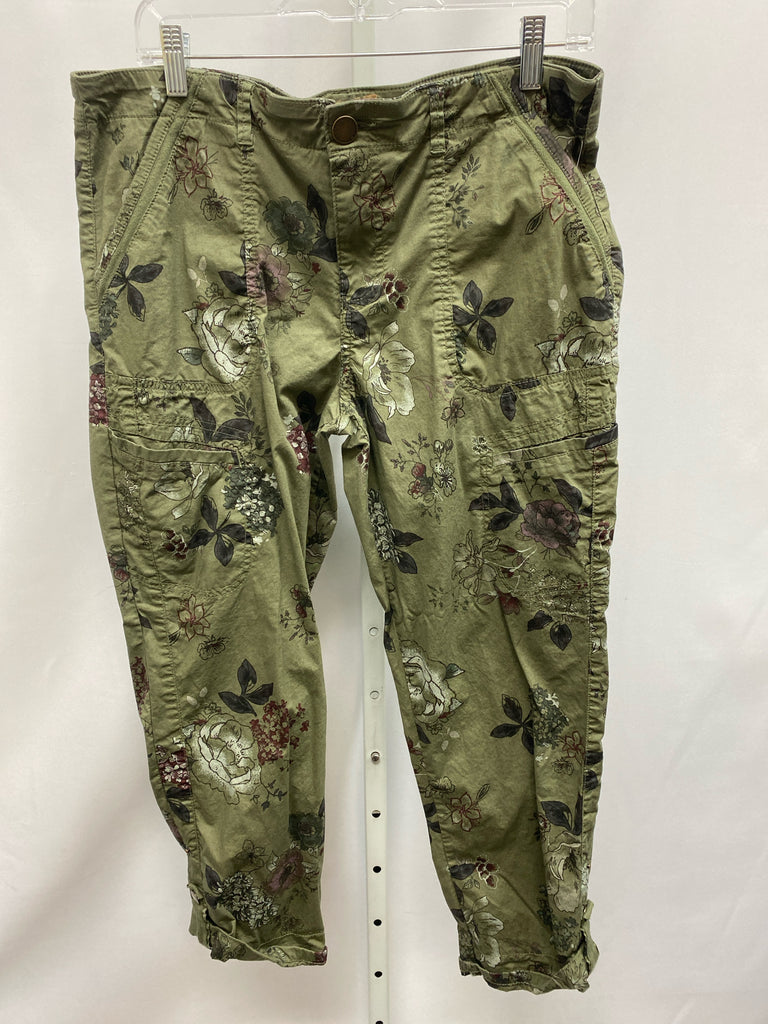 Democracy Size 10 Green Floral Crop/Capri