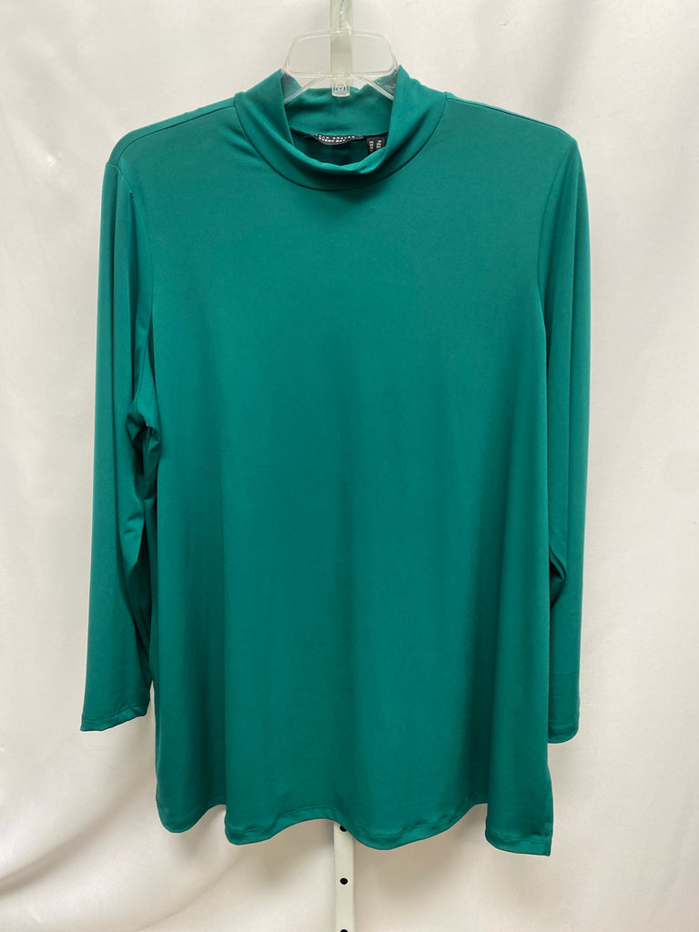 Susan Graver Size 2X Green Long Sleeve Top