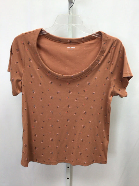 Old Navy Size 2X Brown Print Short Sleeve Top