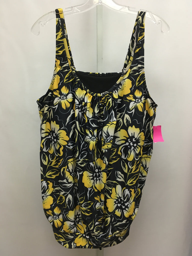 Size 18 Black/Yellow Swimsuit Top Only