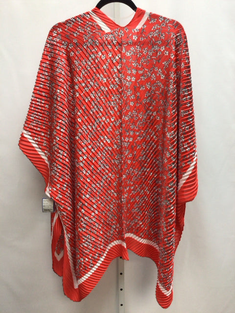 Size One Size Red Floral Poncho