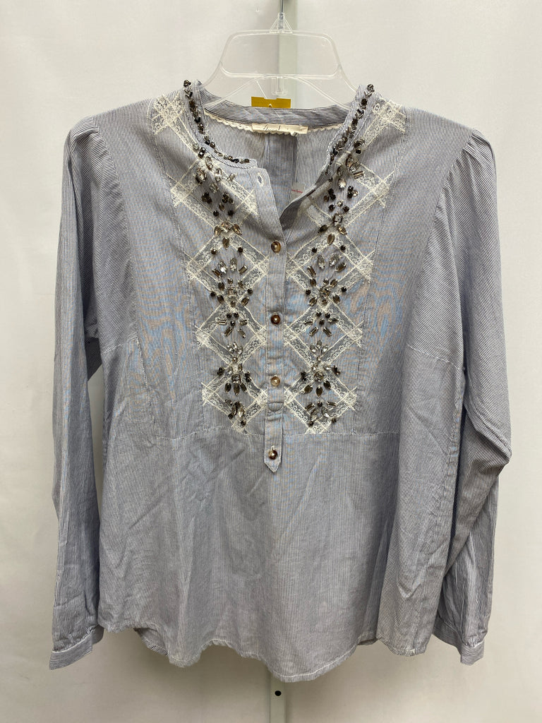 Anthropologie Size 12 Blue Long Sleeve Top