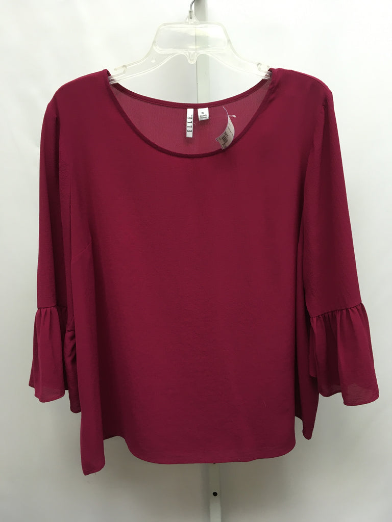 Elle Size XL Maroon 3/4 Sleeve Top