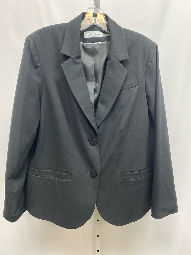 Calvin Klein Size 14W Black Blazer