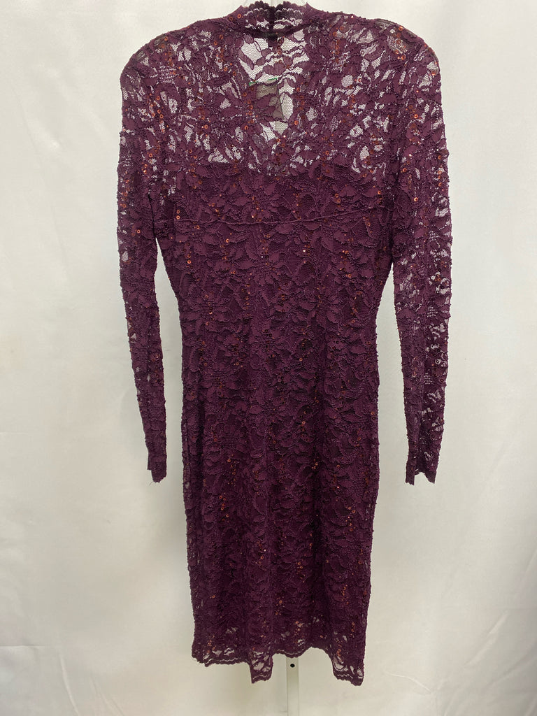 Size 4 Marina Burgundy Long Sleeve Dress