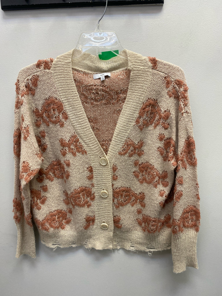 Fate Size Small Tan/Rust Cardigan