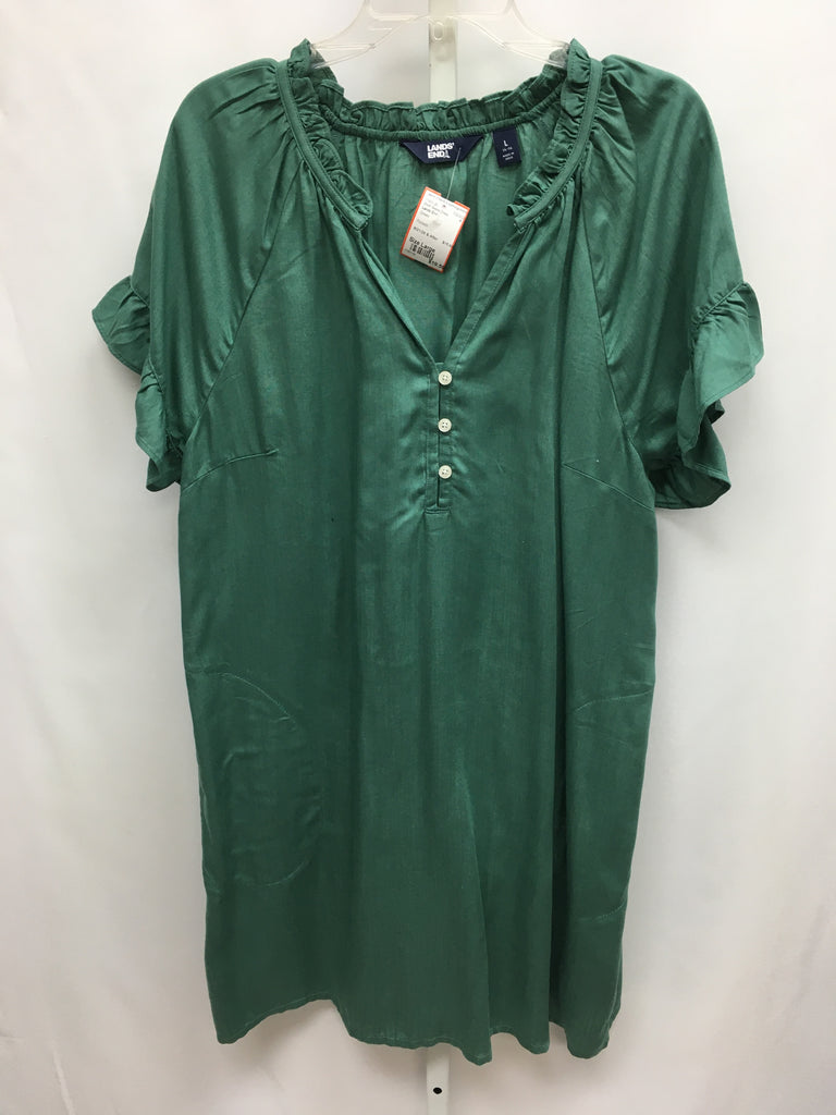 lands end green dress Size Large Short Sleeve Size:16X YGroup_Mabel The cotton/modal jersey fabric LaDivine CD796C Plus Size