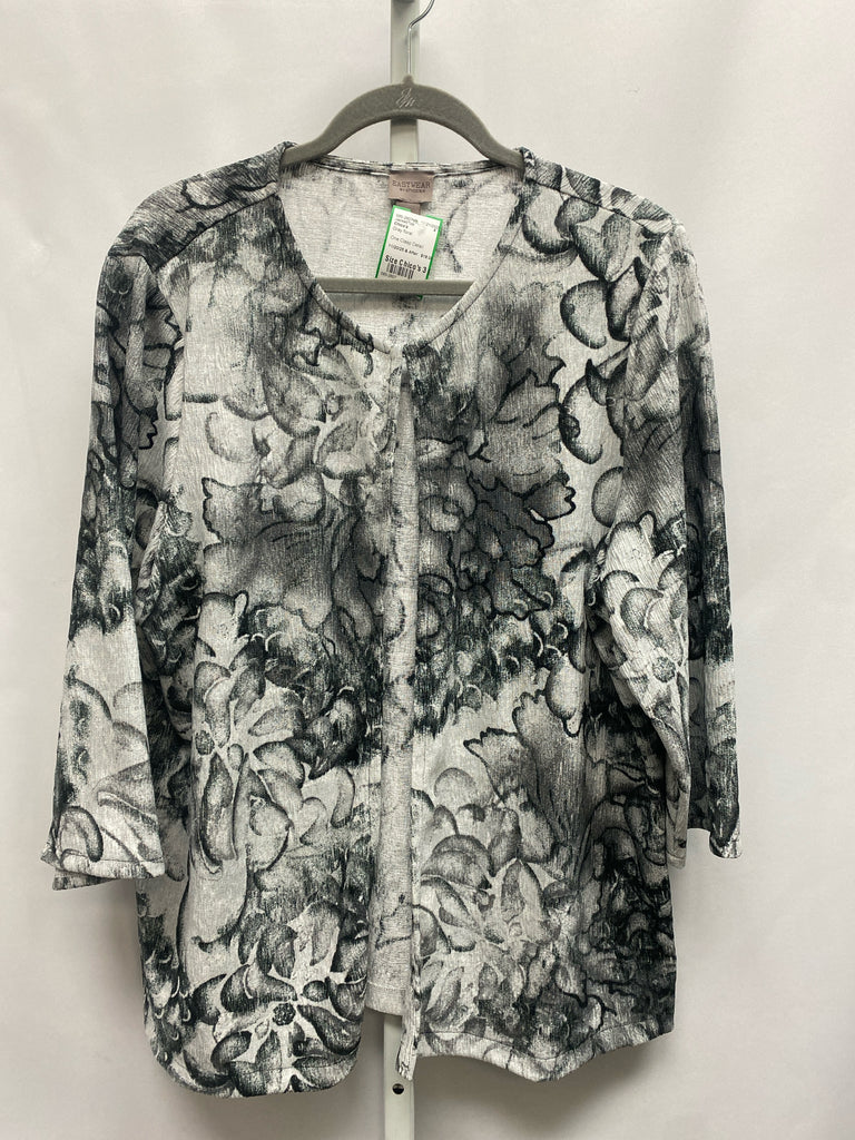 Chico's Size Chico's 3 (X-large) Gray floral Jacket/Top