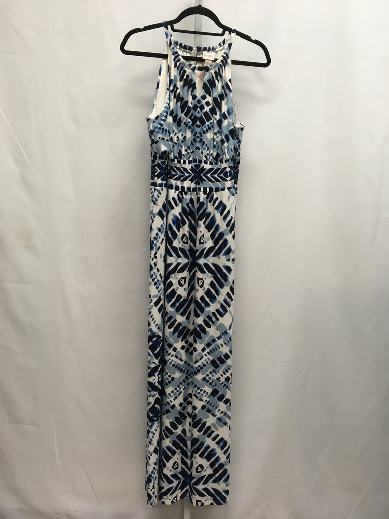 Chico's Size Chico's 2 (Large) Blue/White Maxi Dress – Best Friends Consignment