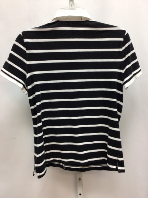 lauren Size Medium Black/White Short Sleeve Top