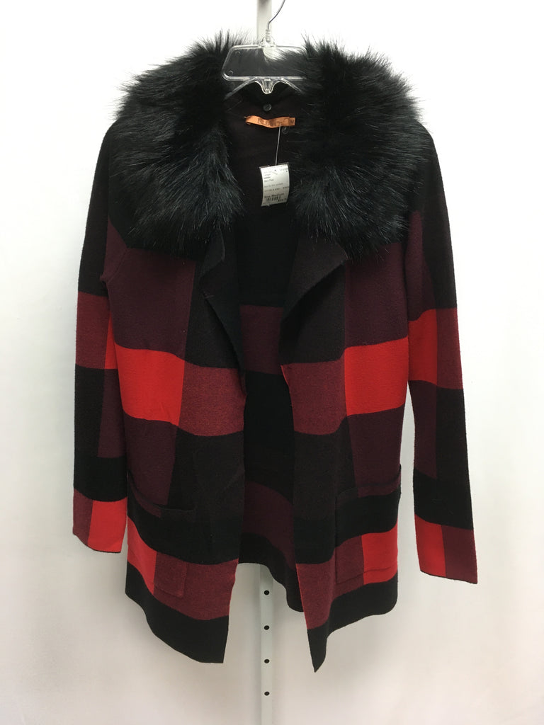 belldini Size Medium Black Plaid Cardigan