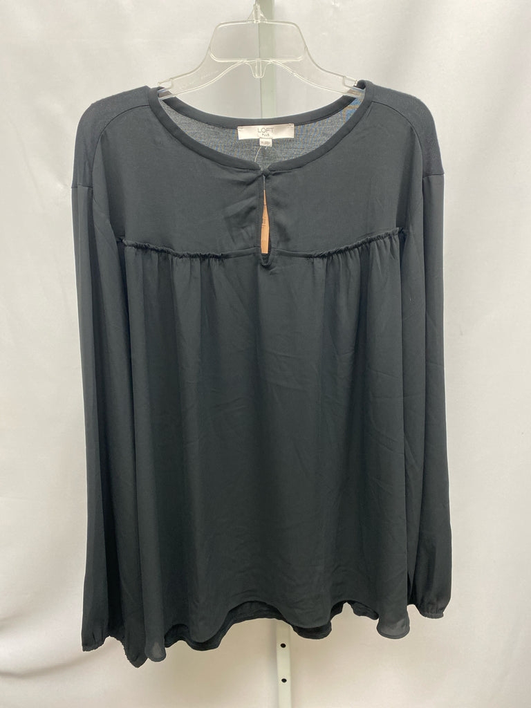 LOFT Size 26 Black Long Sleeve Top