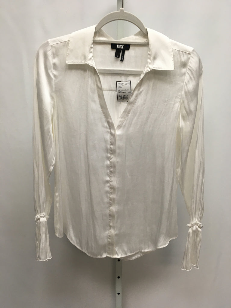 Paige Size Small Cream Long Sleeve Top