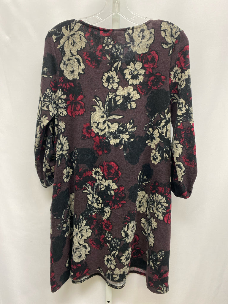 Size Medium Apt 9 Burgundy Print 3/4 Sleeve Dress