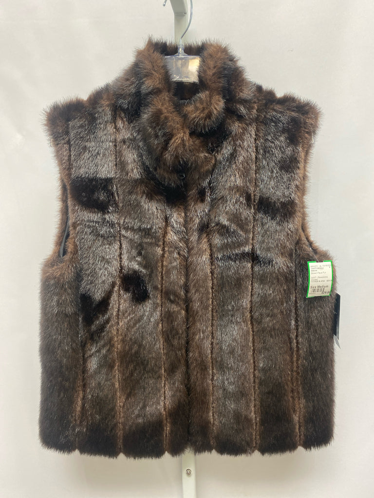 Giacca Size Medium Brown Faux Fur Vest/Outerwear