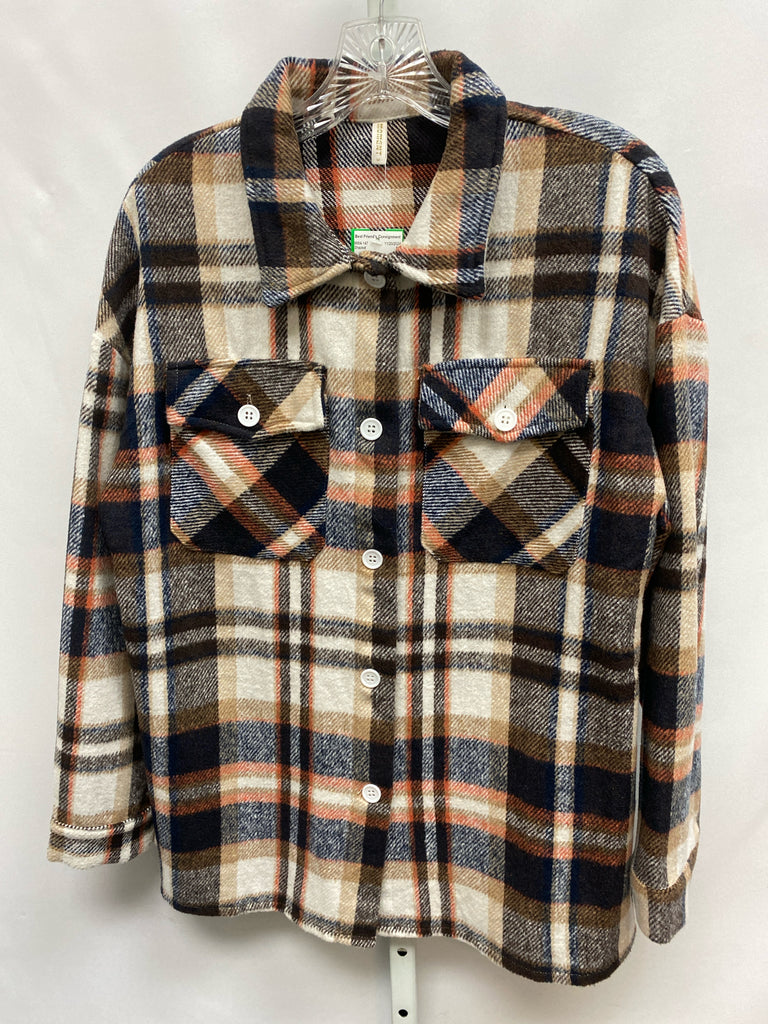 Size Medium Brown Plaid Shacket