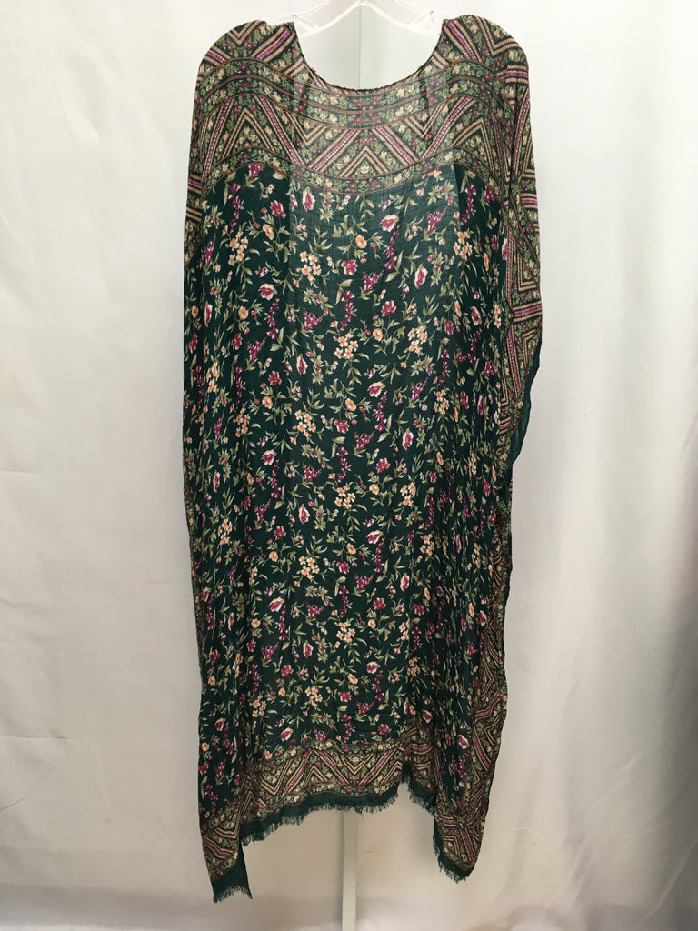 American Eagle Size One Size Green Floral Cardigan