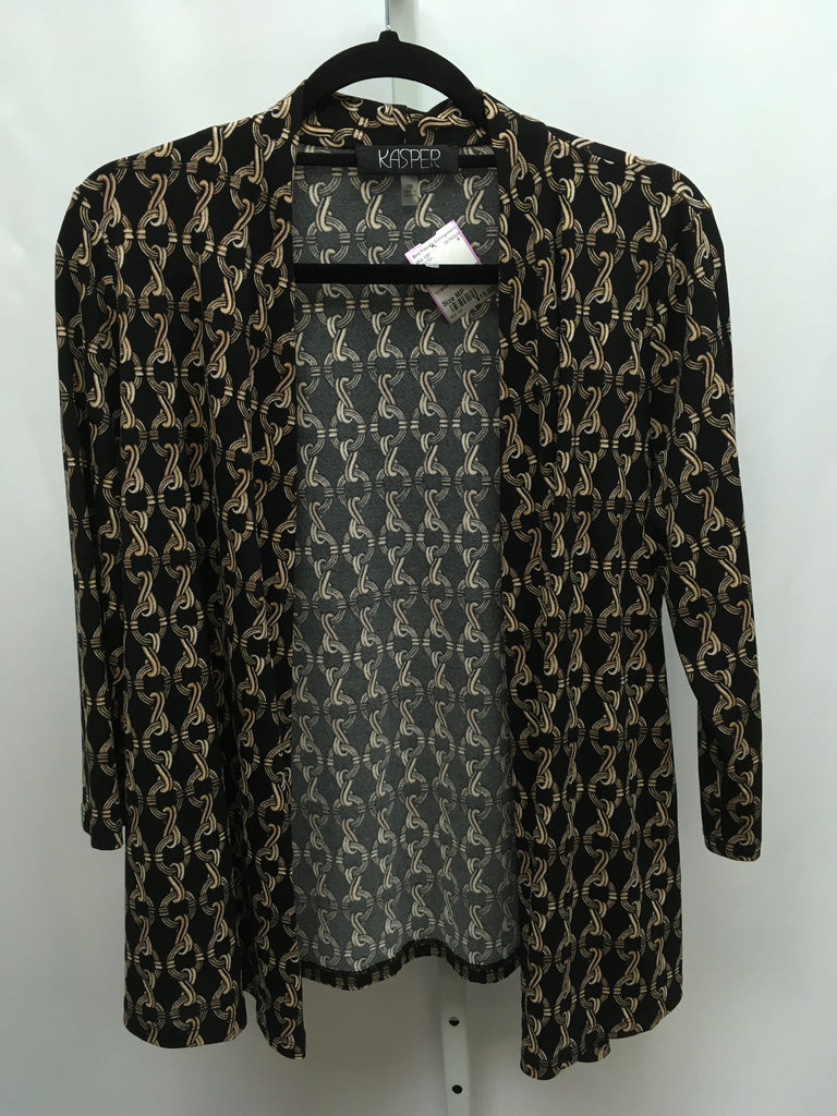 Kasper Size MP Black Print Jacket/Top